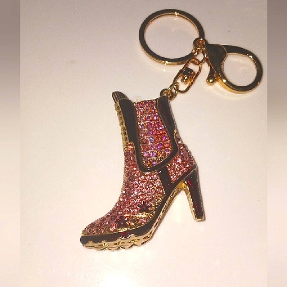 Pink Cowboy Boot Keychain - Picture 4 of 9
